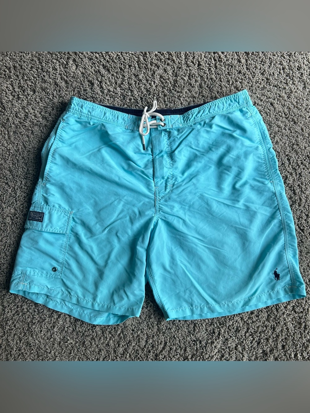 Polo Ralph Lauren Mens Swim Trunks XL 7.5" Lined Hammond Aqua Blue Kailua Shorts